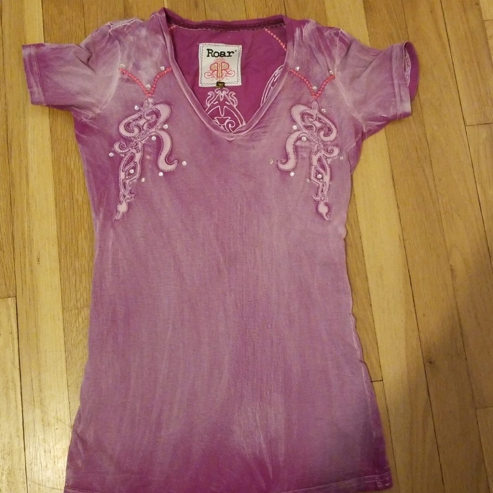 Purple Roar embellished shirt